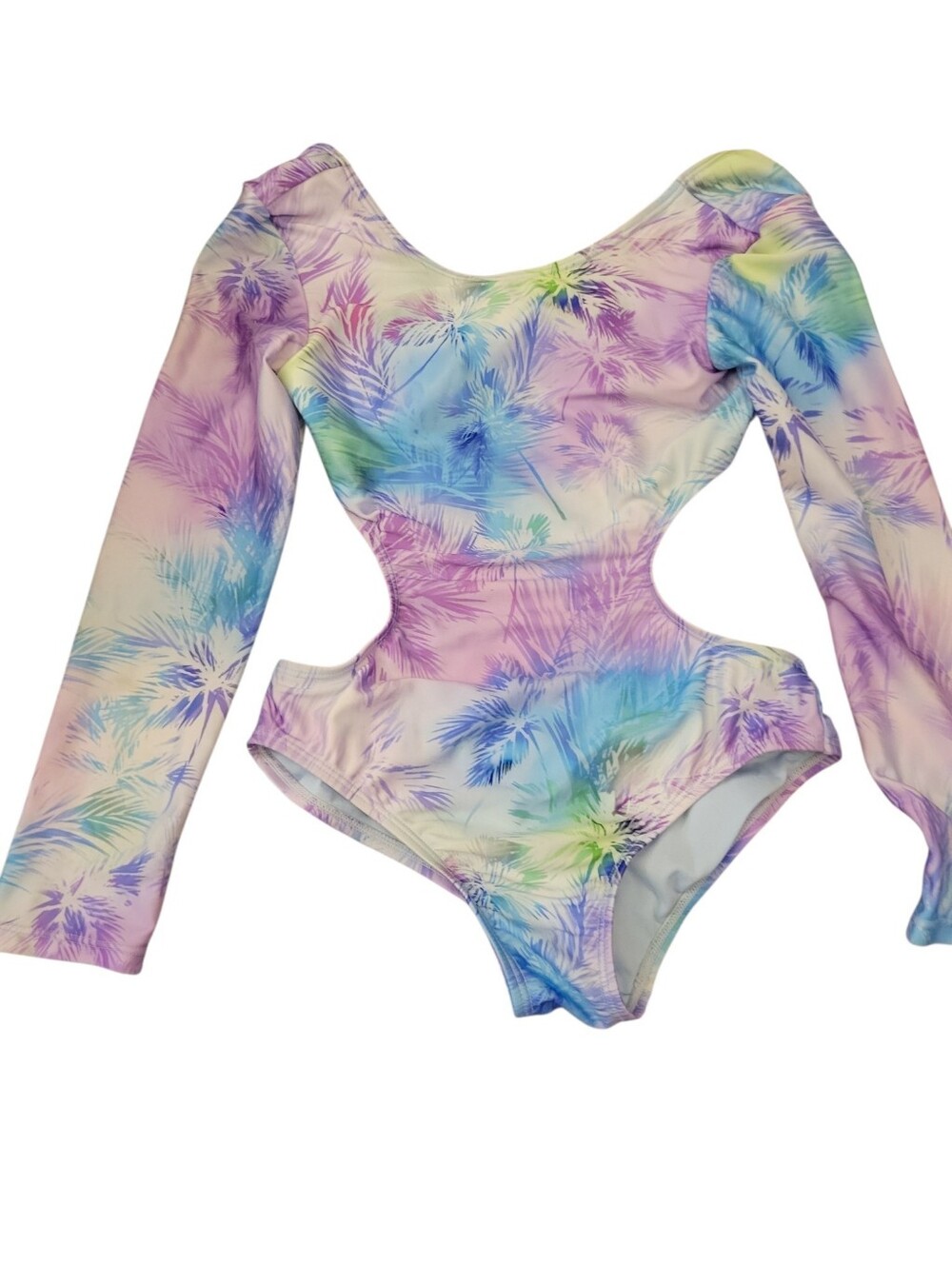 Art Class Swimsuit Long-sleeved One-and-Two-Piece Tie Dye Pastel Girls Size M(8)